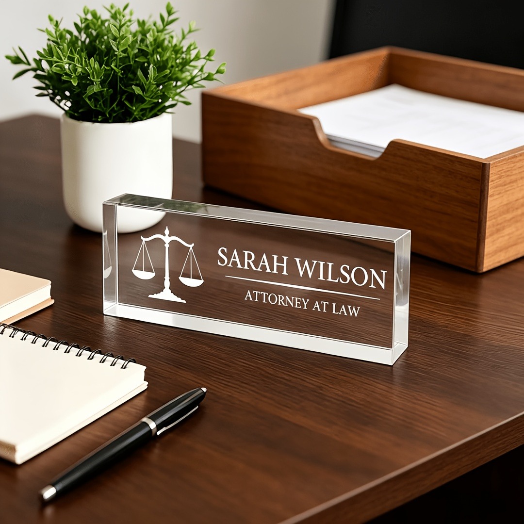 Desk Name Plate - Personalized Lawyer & Judge Acrylic Desk