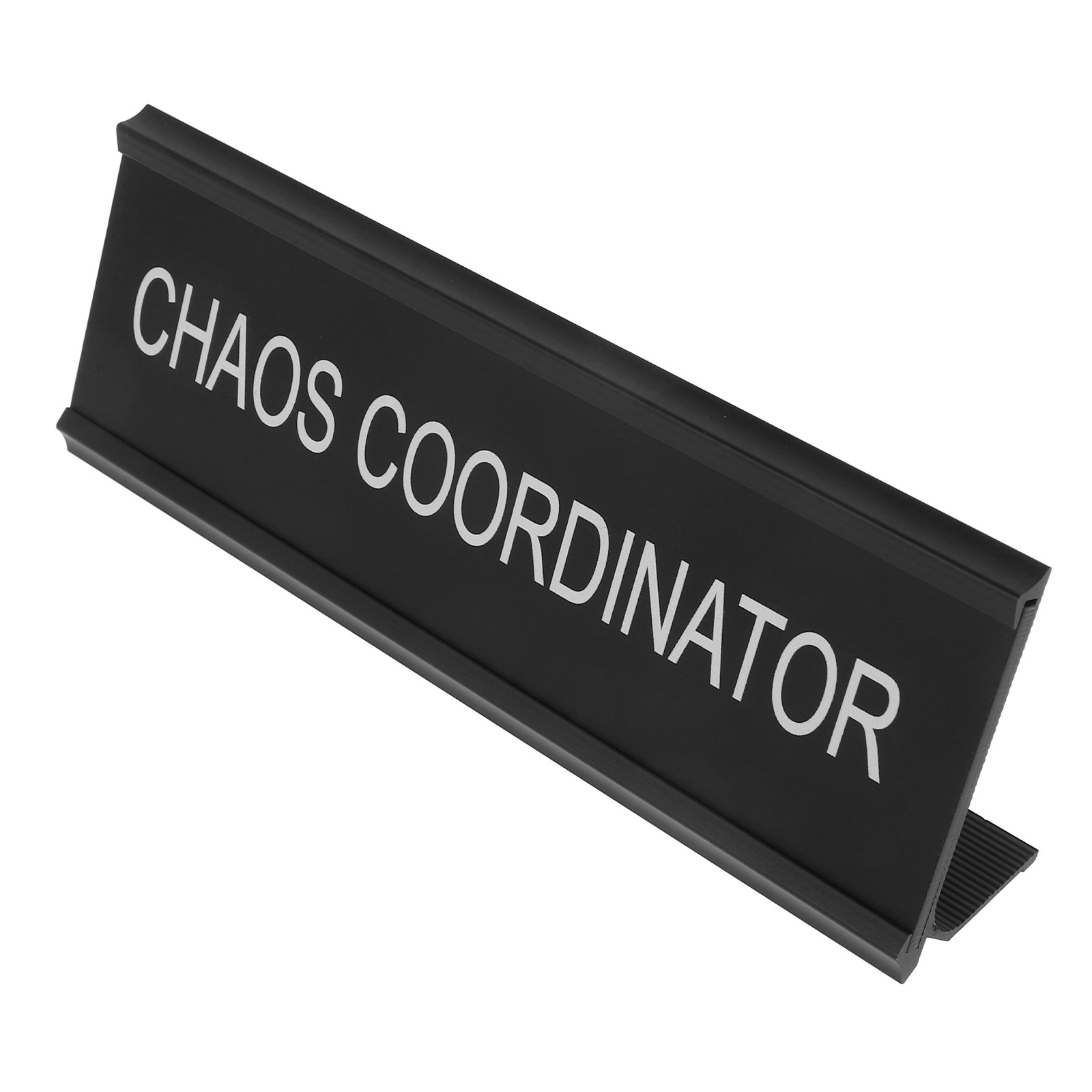 Desk Name Plate - Chaos Coordinator Desk Plaque L-Shaped Aluminum