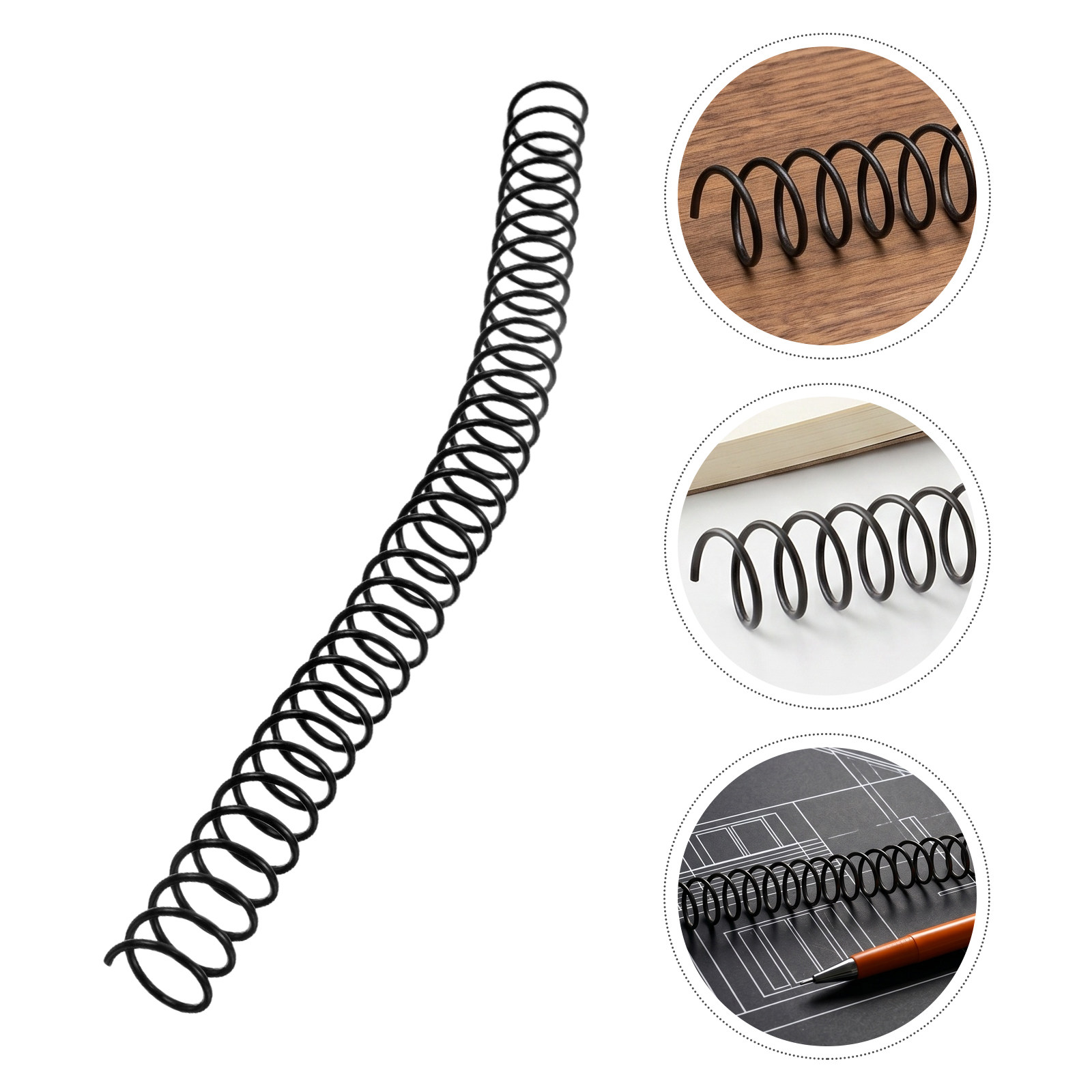 Binding Comb Plastic - 15Pcs Plastic Spiral Binding Coils Black