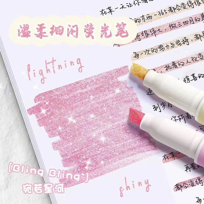 4 Pcs/Box Kawaii Glitter Highl - Highlighter Set Pastel review and price