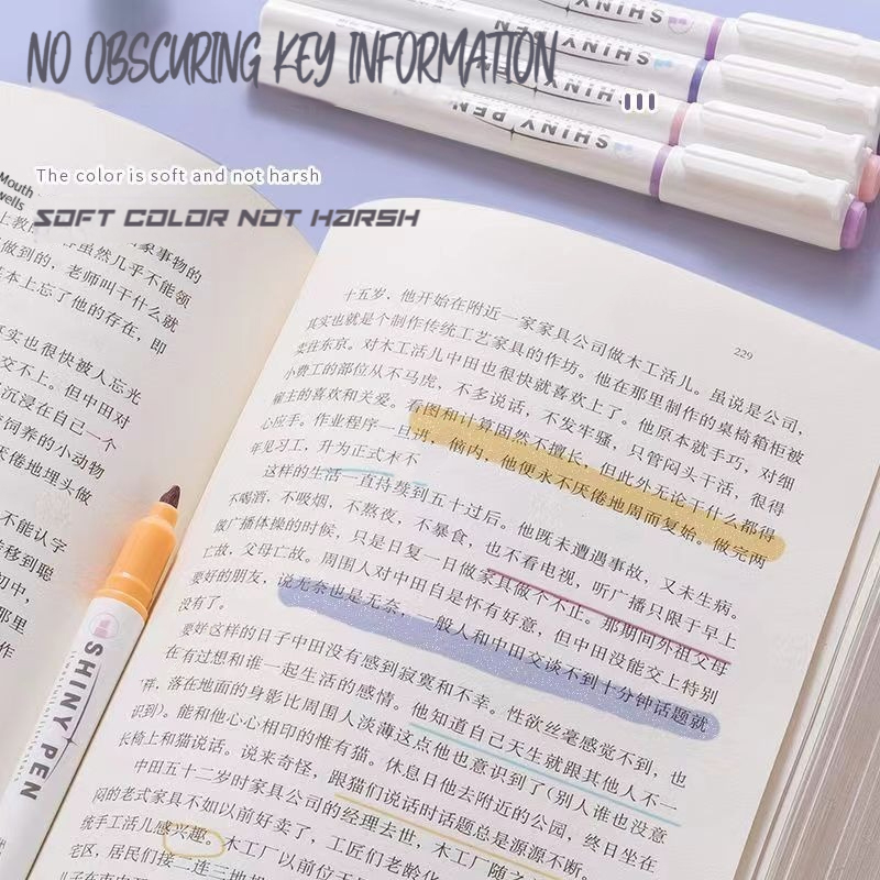 4 Pcs/Box Kawaii Glitter Highl - Highlighter Set Pastel review and price