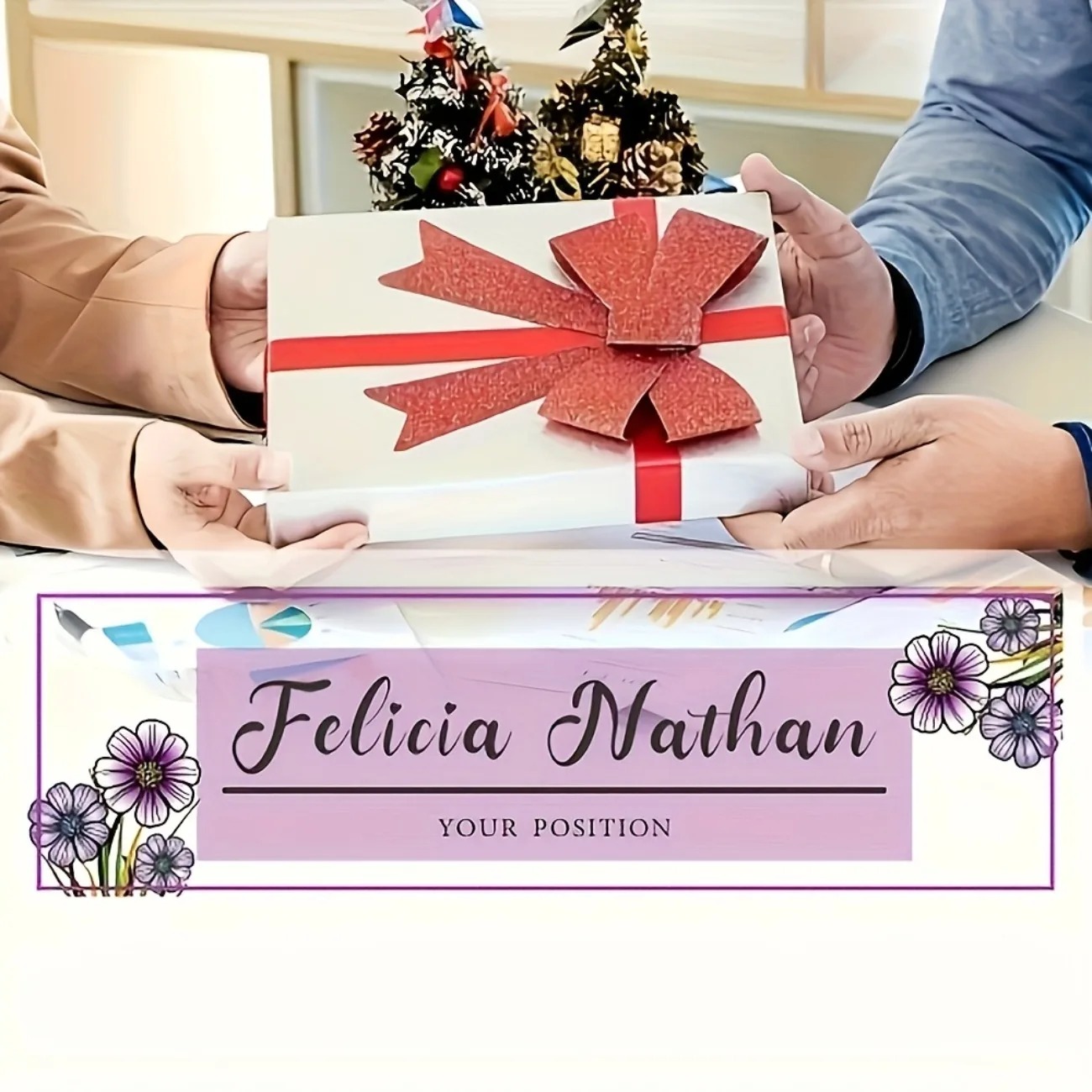 Pink‑Purple Floral Acrylic Des - Desk Name Plate review and price