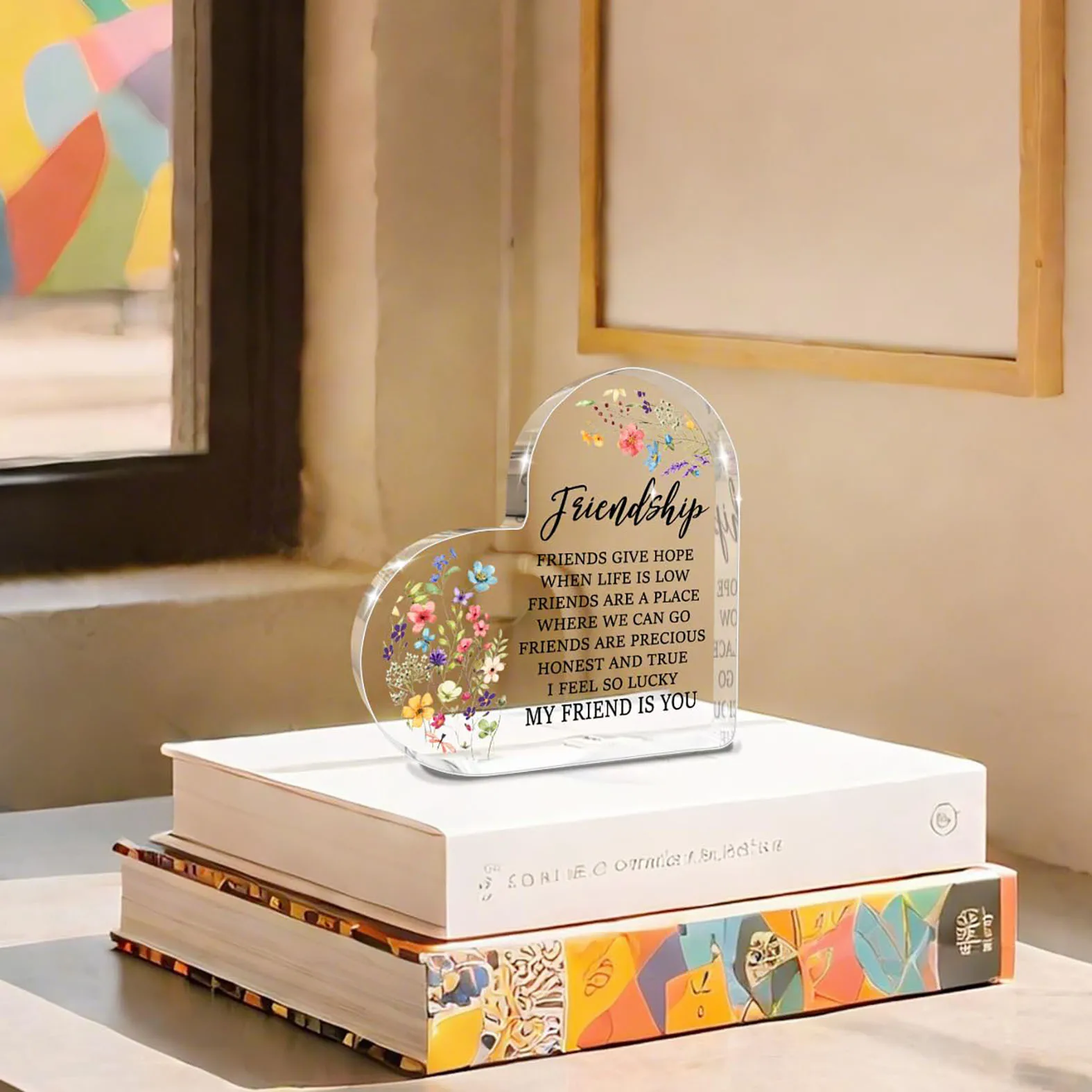 Heart-Shaped Acrylic Friendshi - Desk Name Plate review and price