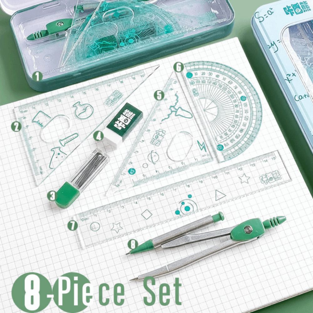 8Pcs/Set Multifunctional Math  - Compass Geometry Set review and price