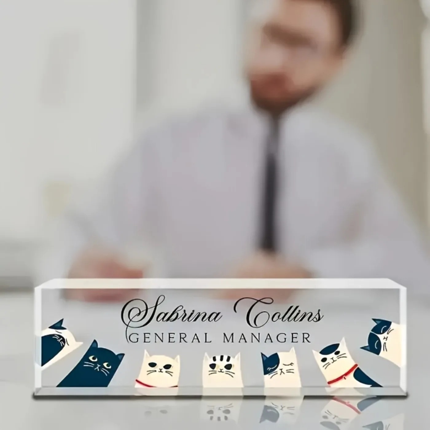 [2D Flat] Custom Transparent C - Desk Name Plate review and price
