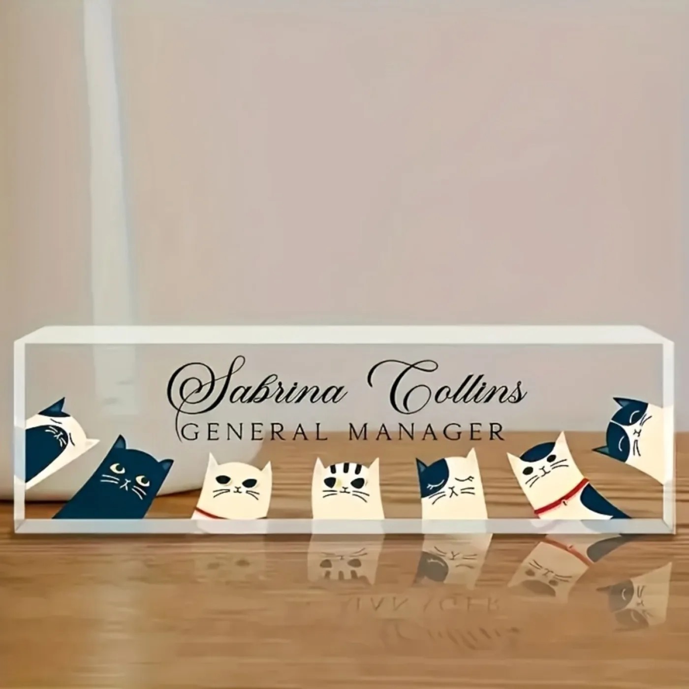 [2D Flat] Custom Transparent C - Desk Name Plate review and price